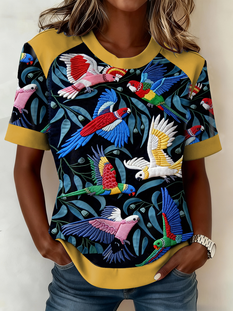 Women's AU Flag Art Australia Day Printed T-shirt