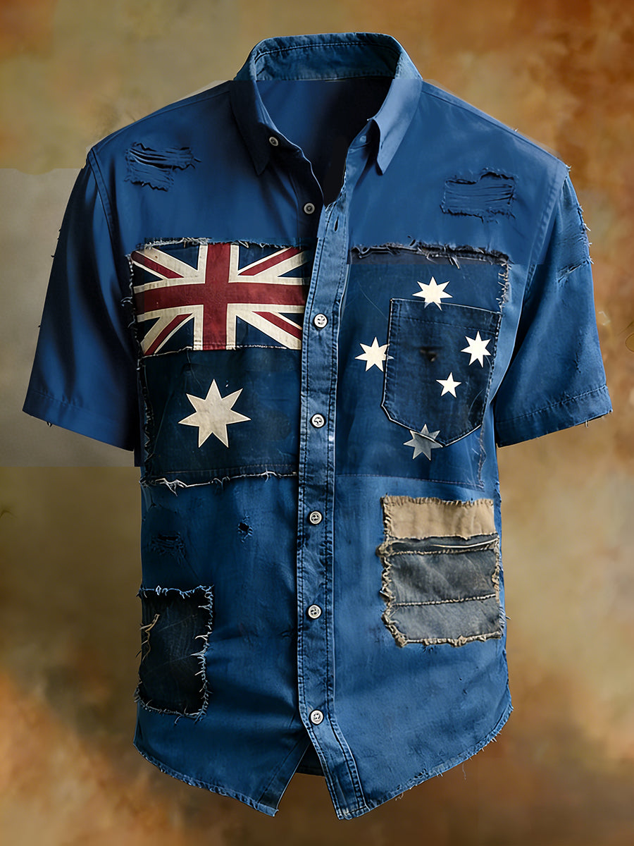 Men's Vintage-Style Australian Vacation And Casual Comfortable Shirt