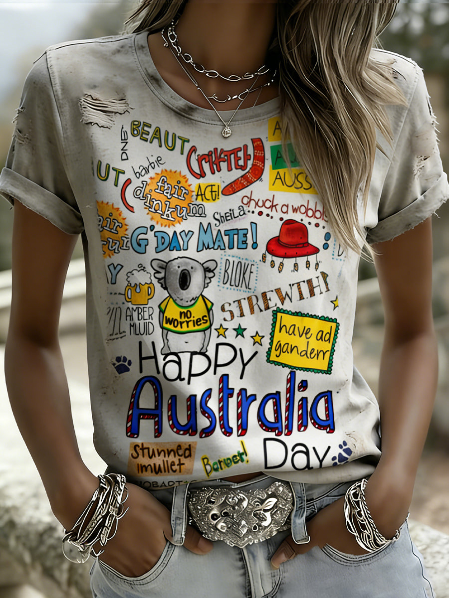 Women's Vintage Australian Holiday Casual Comfortable T-shirt