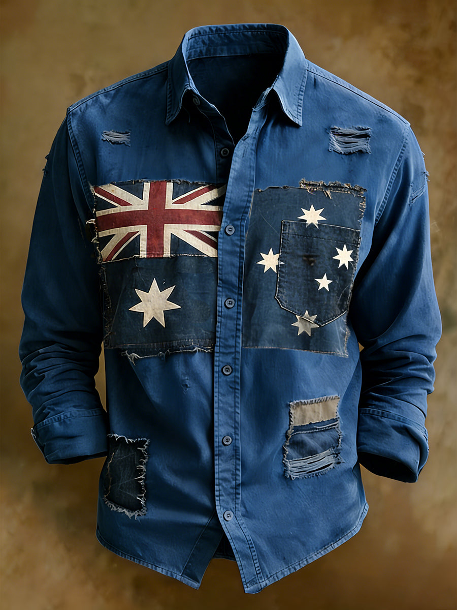 Men's Vintage-Style Australian Vacation And Casual Comfortable Shirt