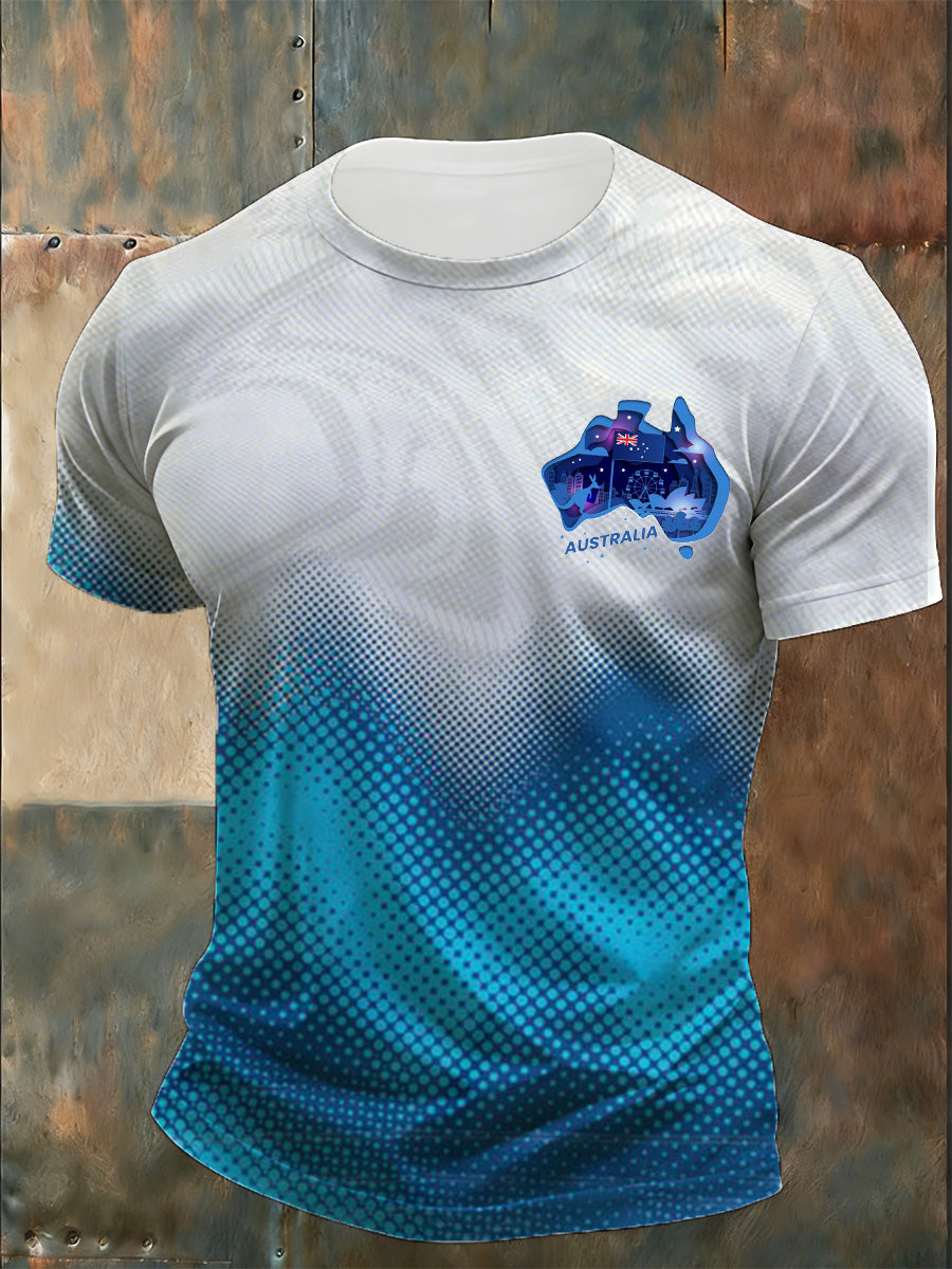Men's Australian-Inspired Print T-Shirt