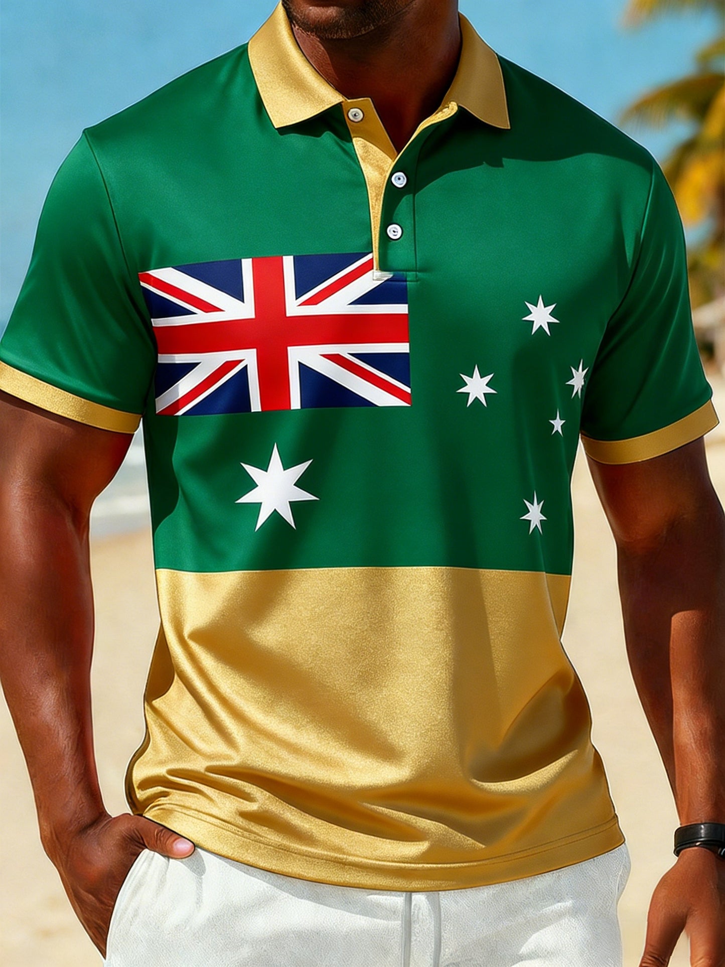 Men's Vintage Australian Holiday Casual Comfortable Short Sleeve Top
