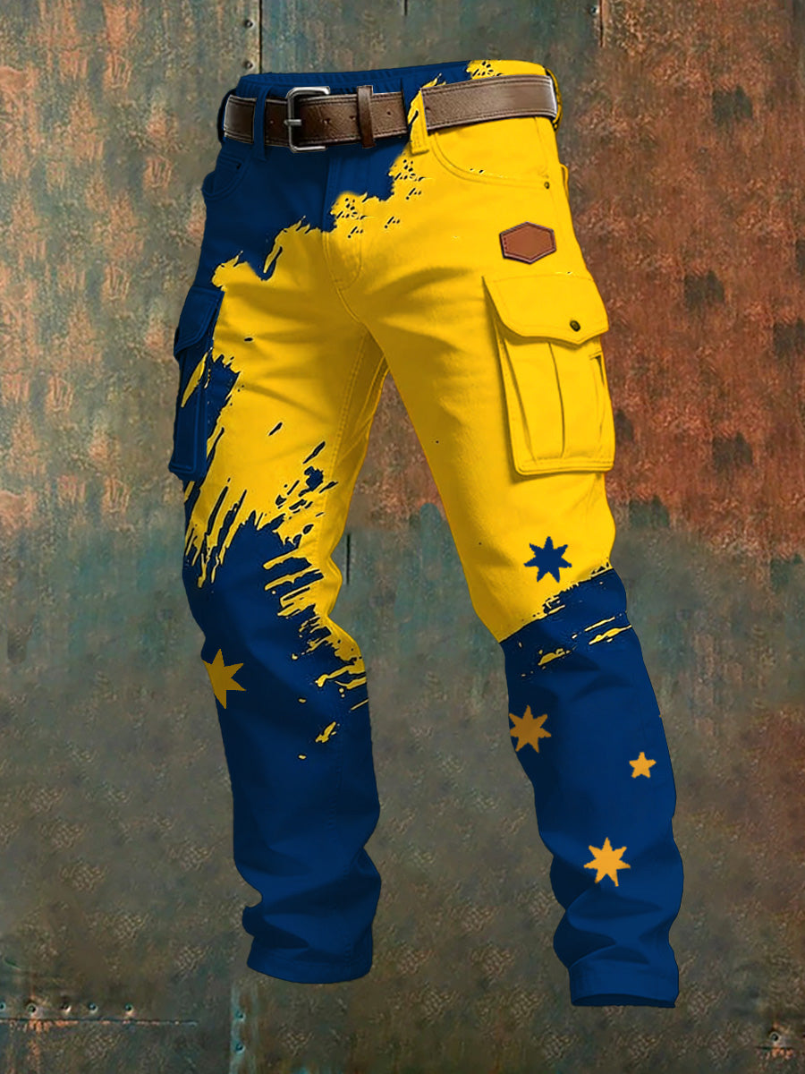 Men's Australian Art Print Casual Trousers