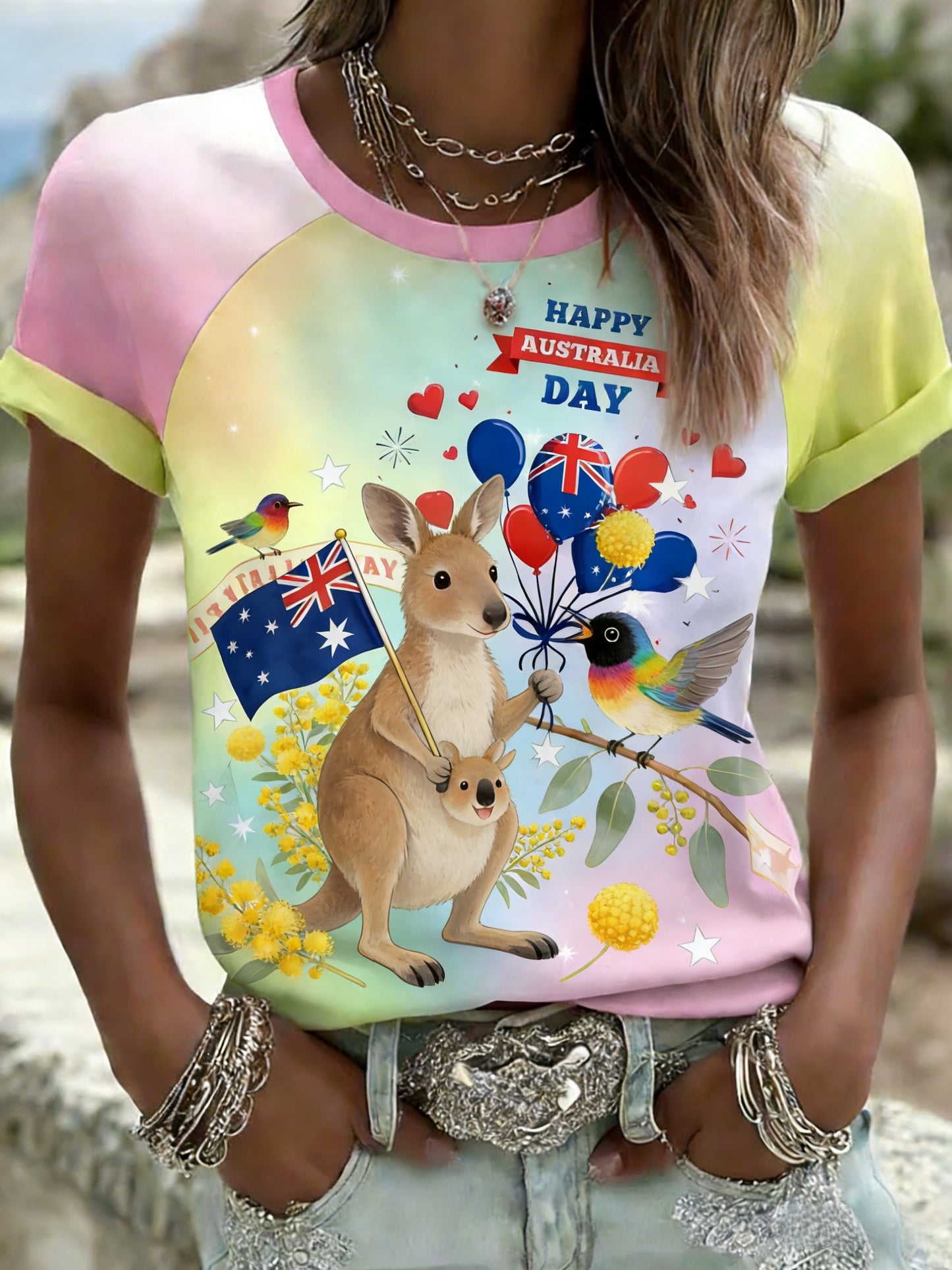 Women's Vintage Australian Holiday Casual Comfortable Short Sleeve T-Shirt