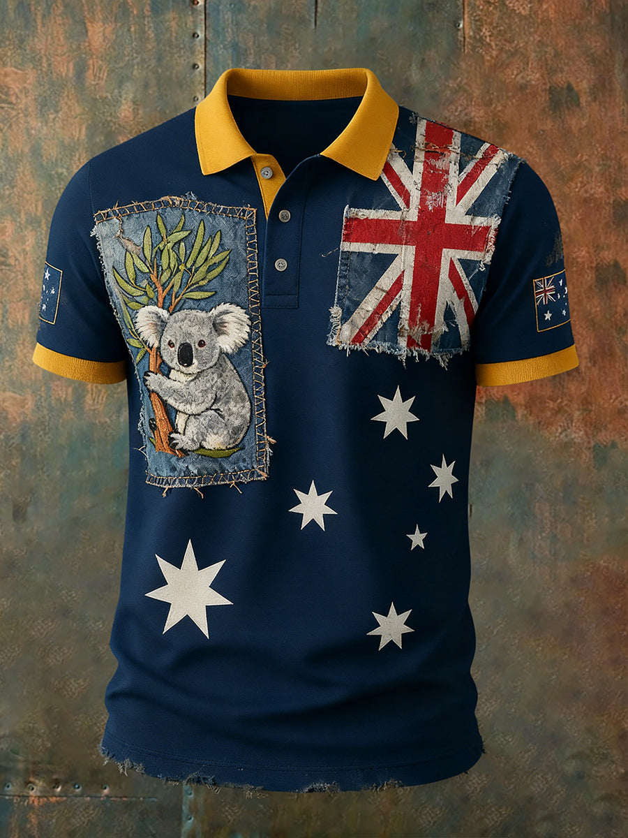 Men's Vintage Australian Holiday Smart Casual Polo Shirt