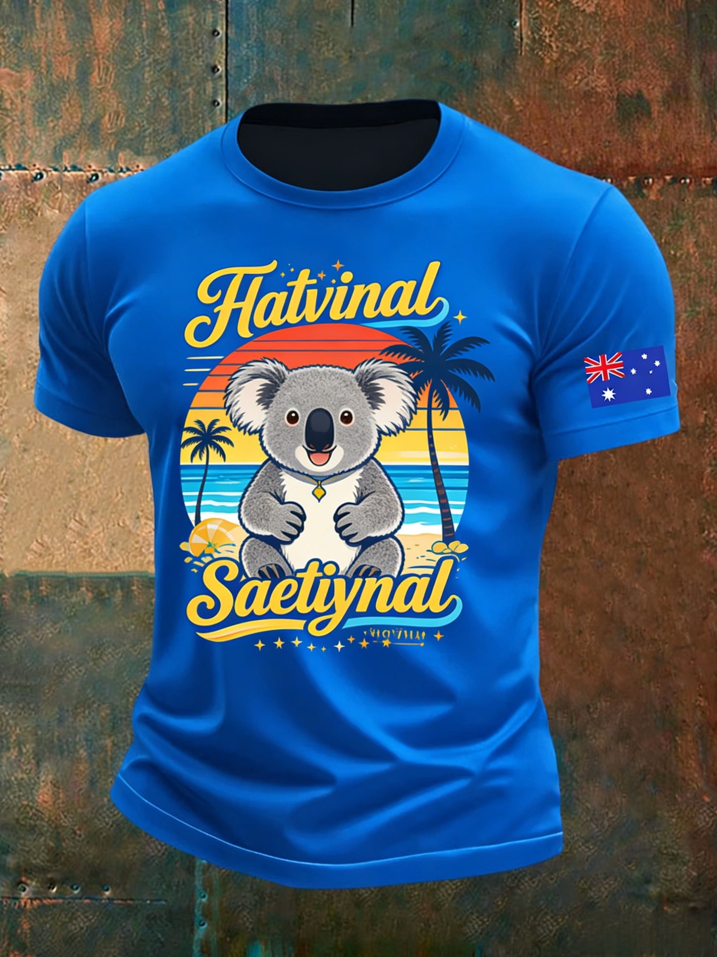Men's Vintage Australian Holiday Casual Short-Sleeve T-Shirt