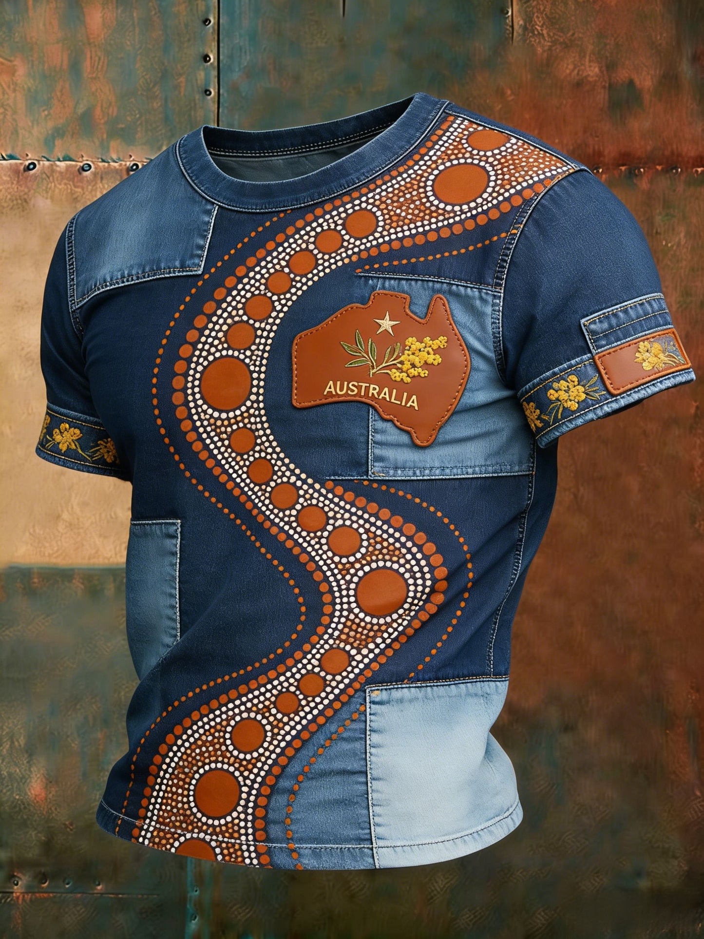 Men's AU Aboriginal Culture Art NAIDOC Week Printed Casual Tops