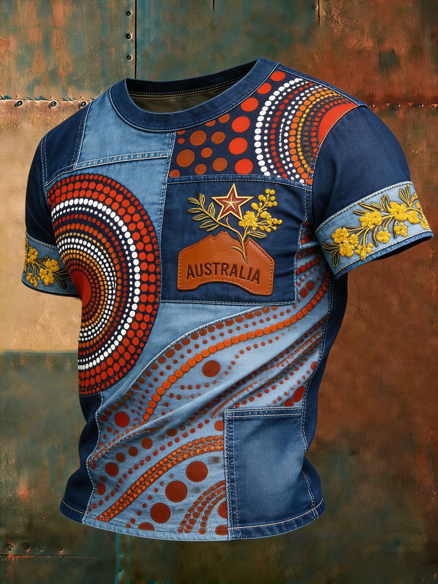 Men's AU Aboriginal Culture Art NAIDOC Week Printed Casual Tops