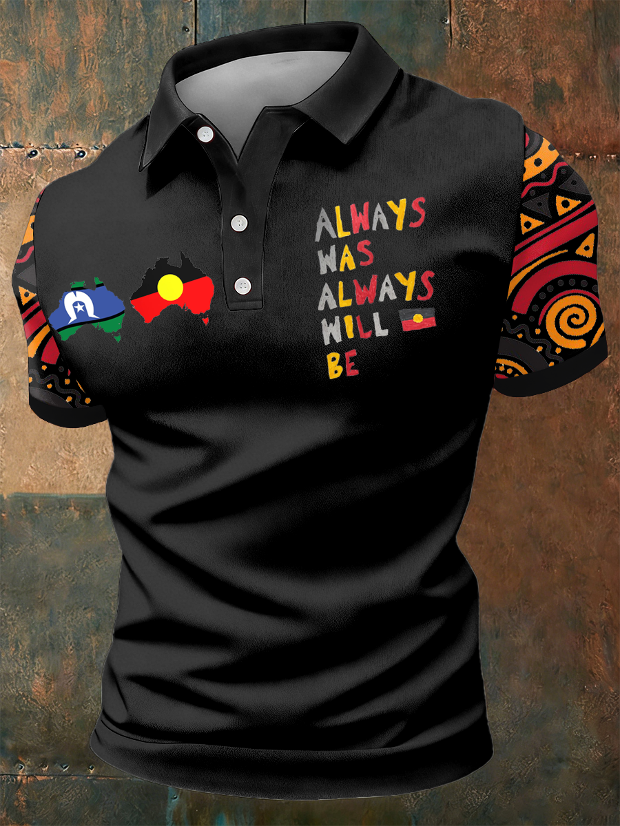 Men's AU 50 Years of Deadly NAIDOC Week Aboriginal Culture Printed polo shirt