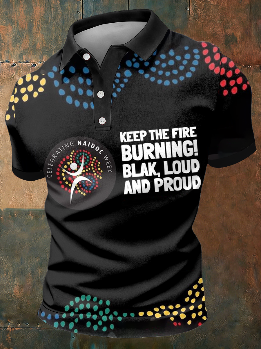 Men's AU 50 Years of Deadly NAIDOC Week Aboriginal Culture Printed polo shirt