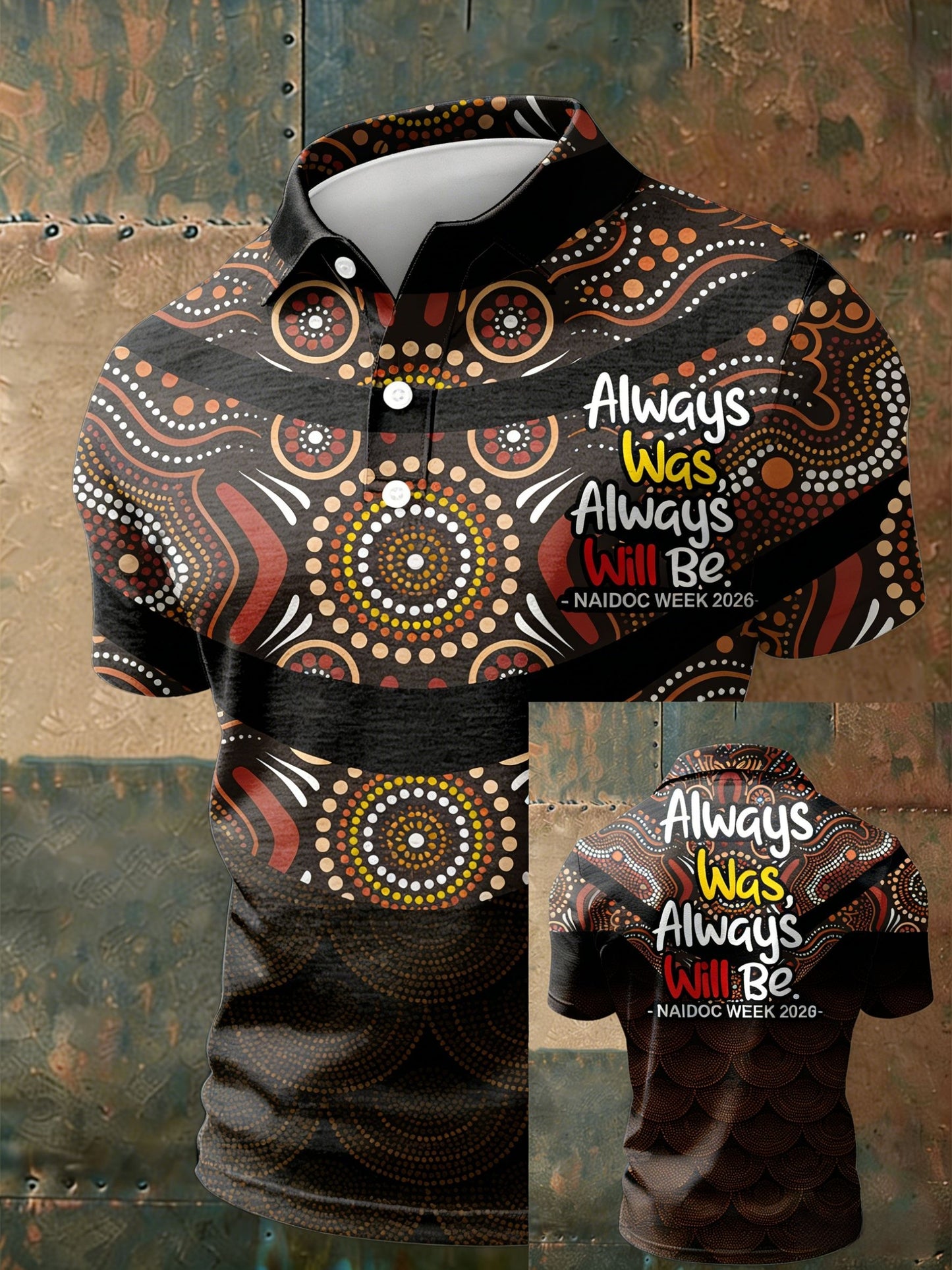 Men's AU Aboriginal Culture Printed Casual Tops
