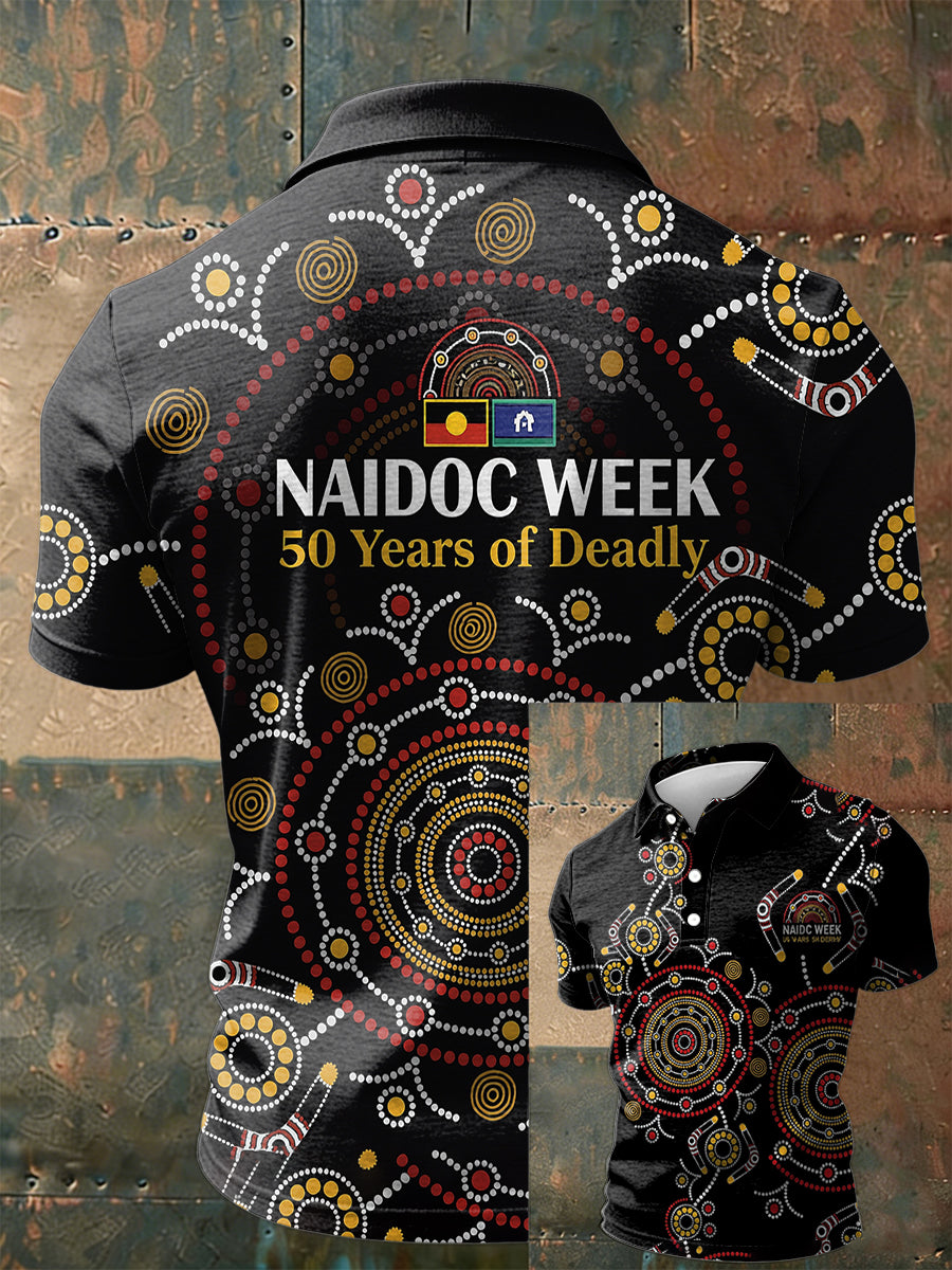 Men's AU Aboriginal Culture Art NAIDOC Week Printed Casual Tops