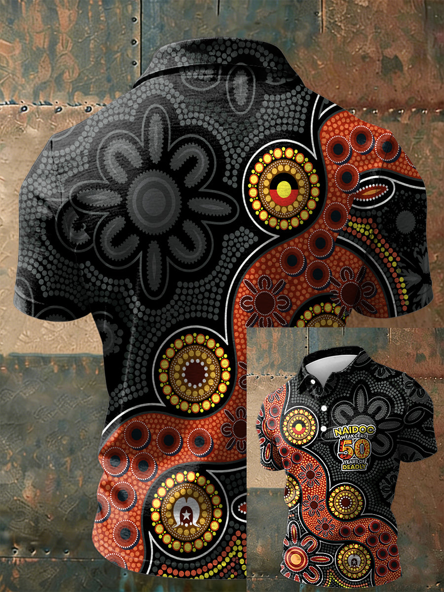 Men's AU Aboriginal Culture Art NAIDOC Week Printed Casual Tops