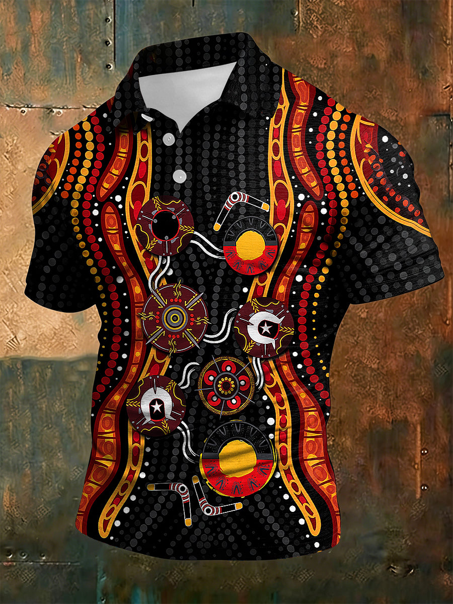 Men's AU Aboriginal Culture Art NAIDOC Week Printed Casual Tops