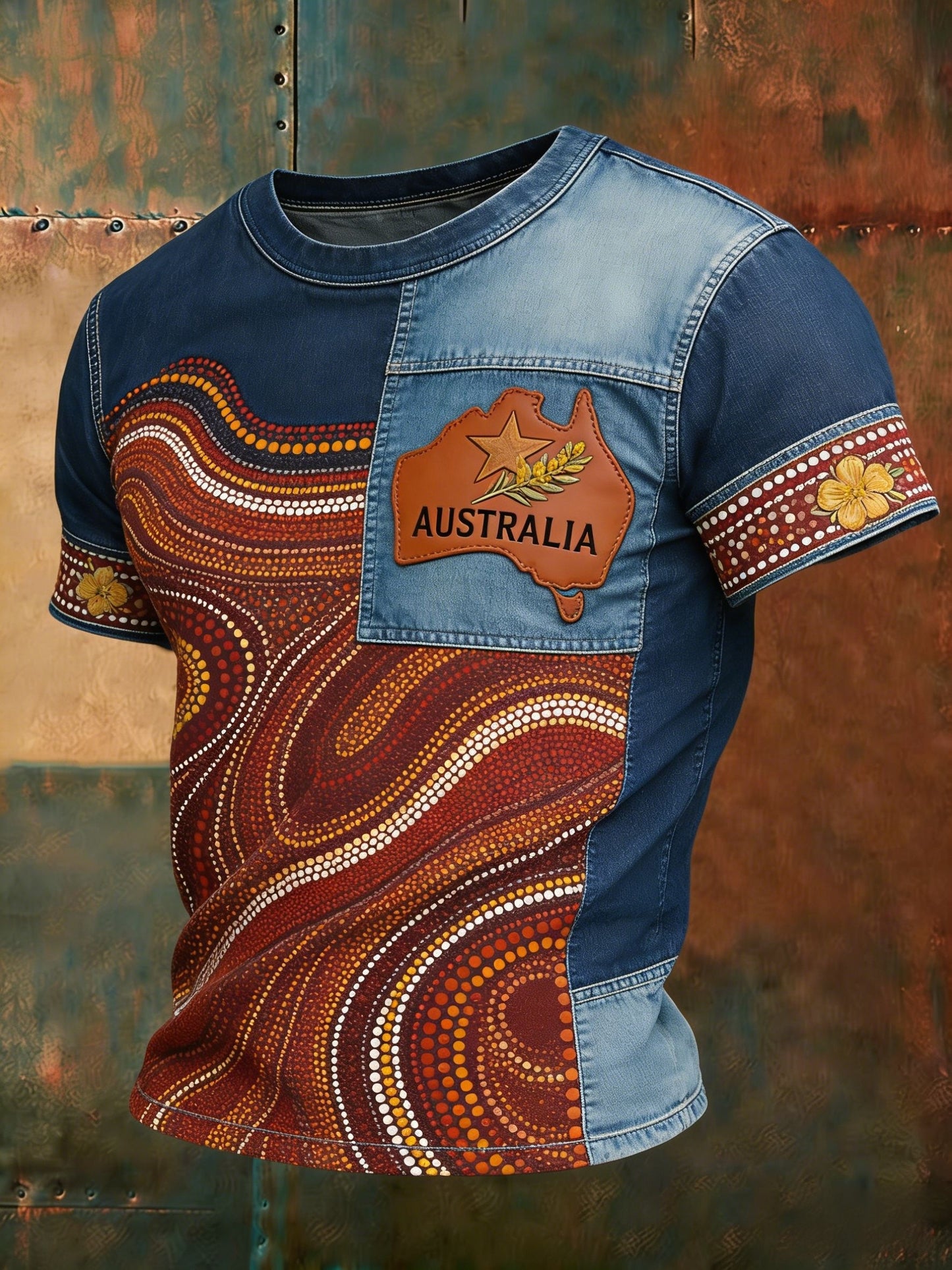 Men's AU Aboriginal Culture Art NAIDOC Week Printed Casual Tops