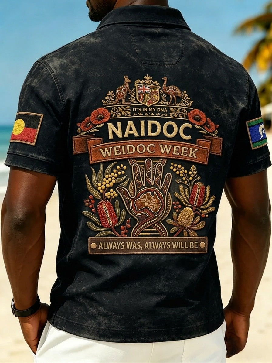 Men's AU Aboriginal Culture IT'S IN MY DNA Short-Sleeve Polo Shirt