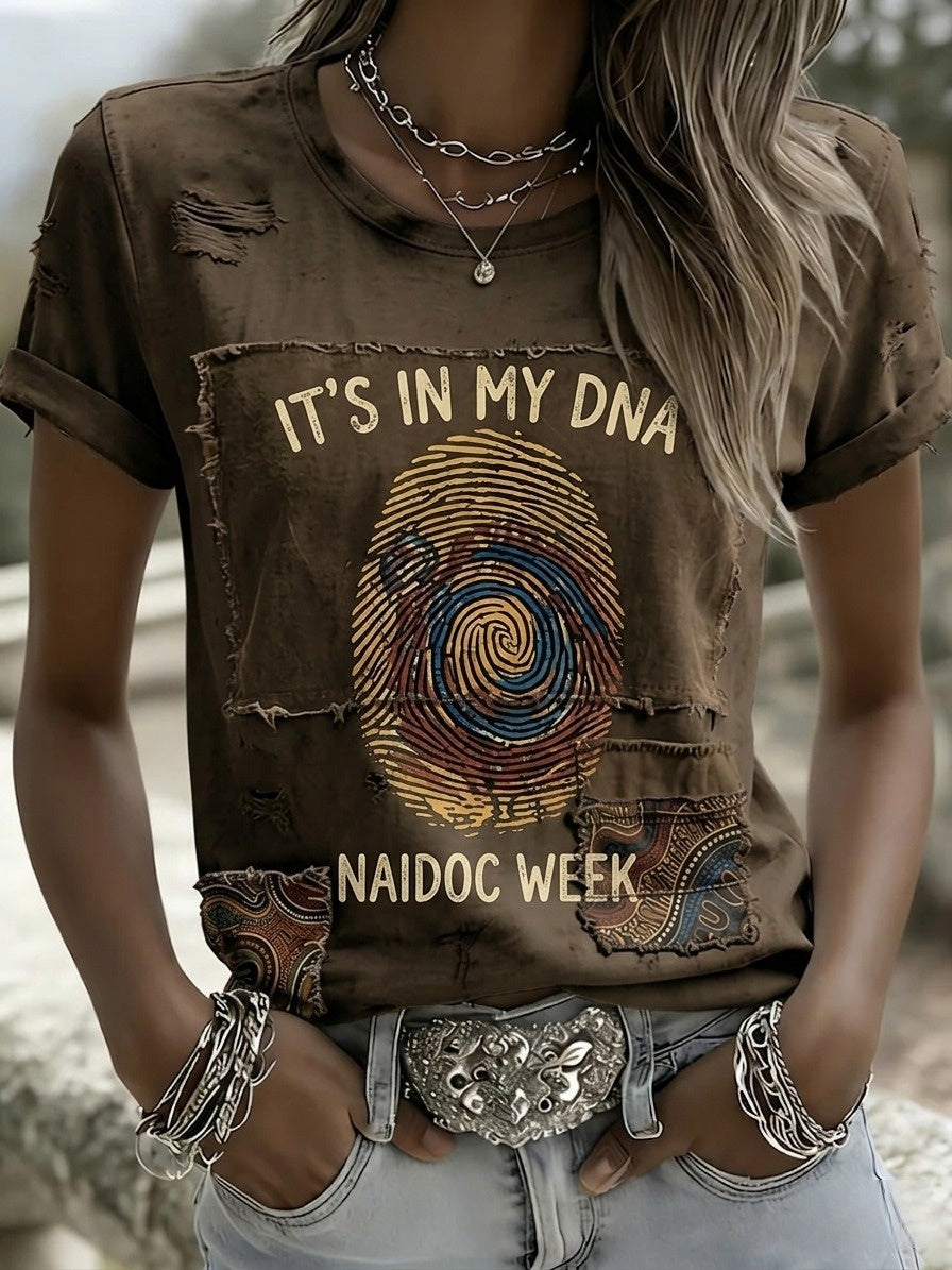 Women's AU Aboriginal Art NAIDOC Week Printed T-Shirt