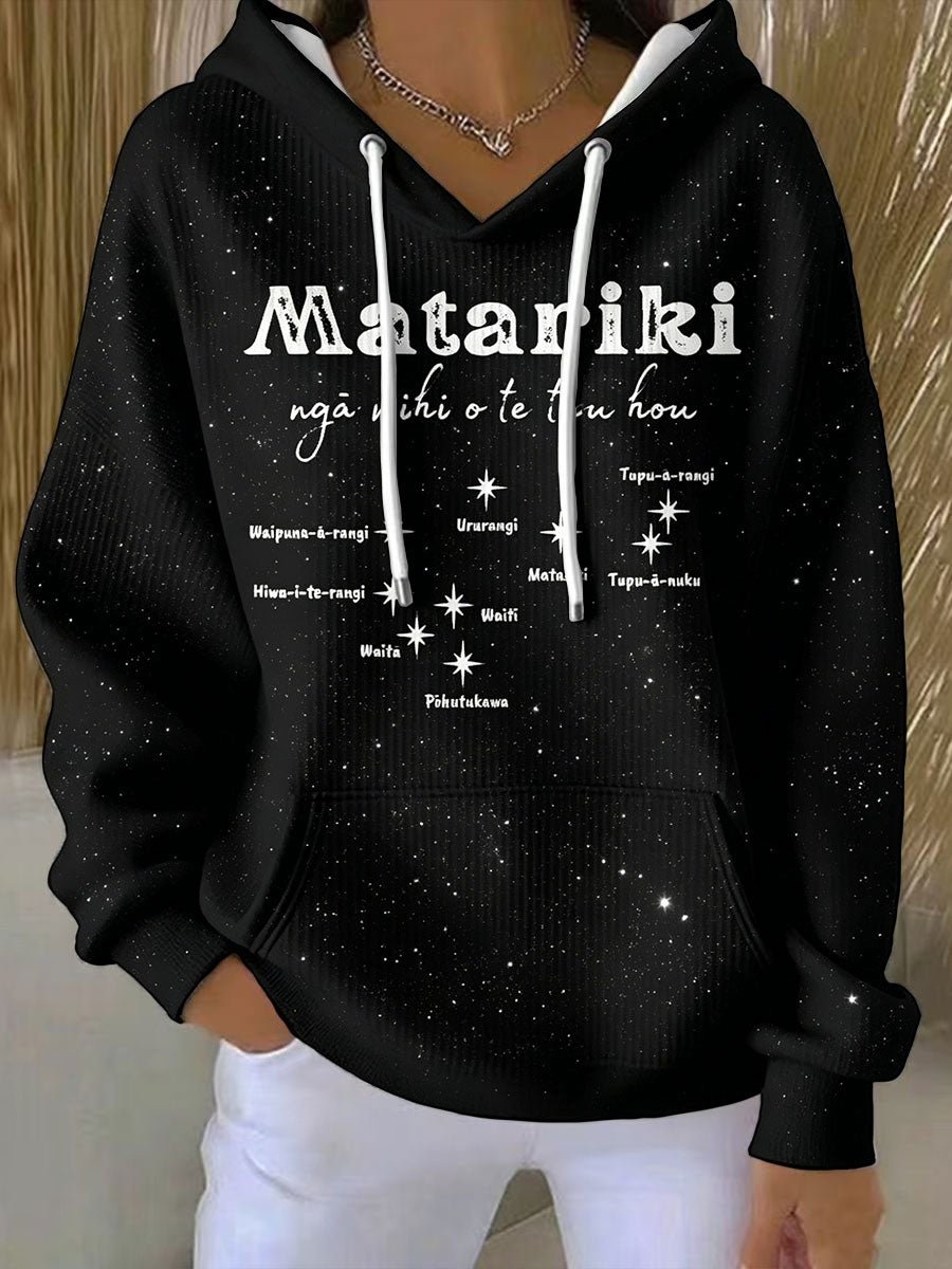 Women's Maori Art Matariki Printed Hoodie