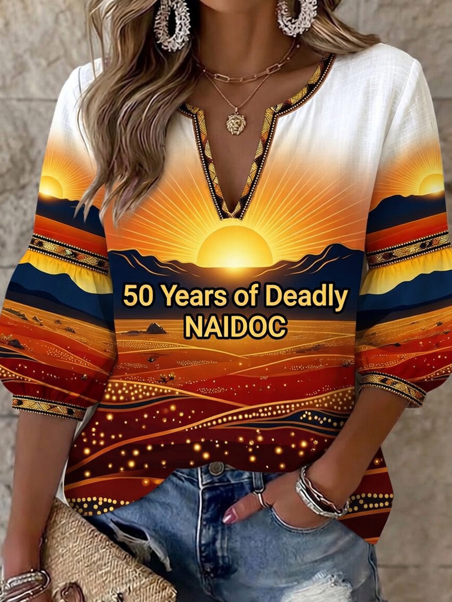 Retro Australian NAIDOC Week Art Print Casual Top