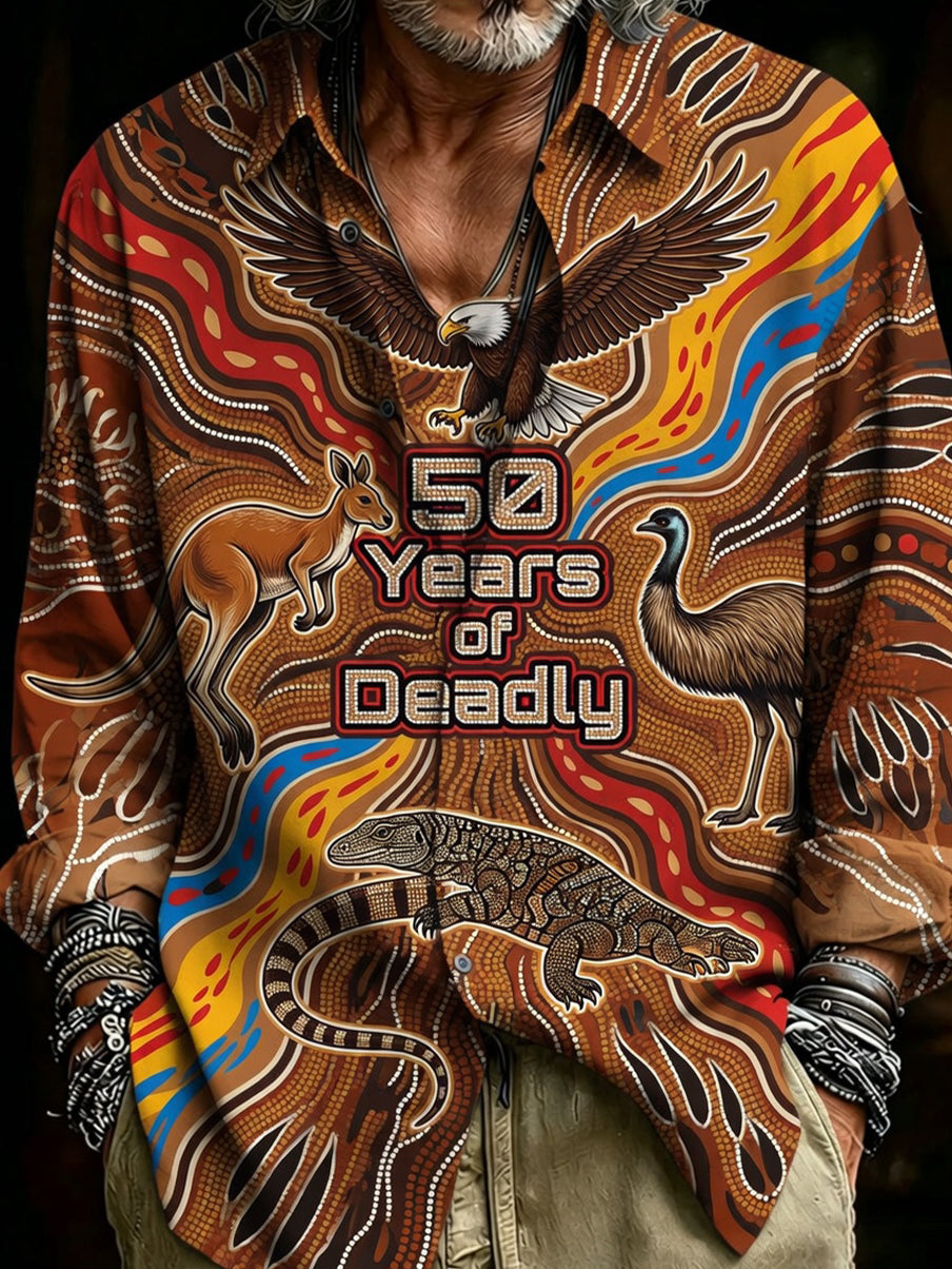 Retro Australian NAIDOC Week Art Print Casual Shirt