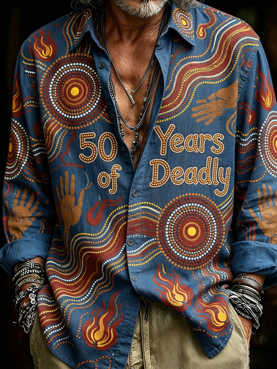 Retro Australian NAIDOC Week Art Print Casual Shirt