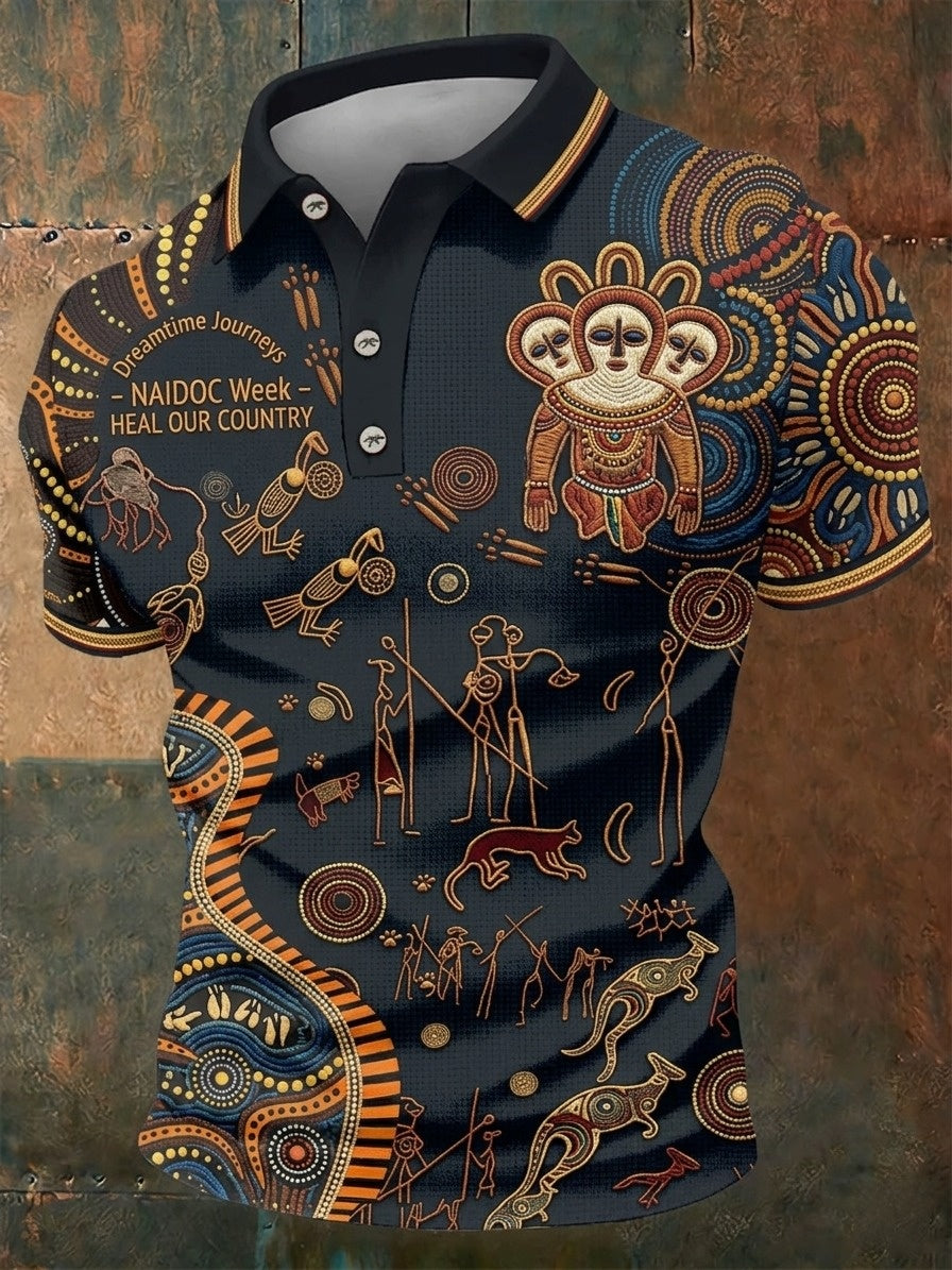 Men's AU Aboriginal Culture Short-Sleeve Polo Shirt