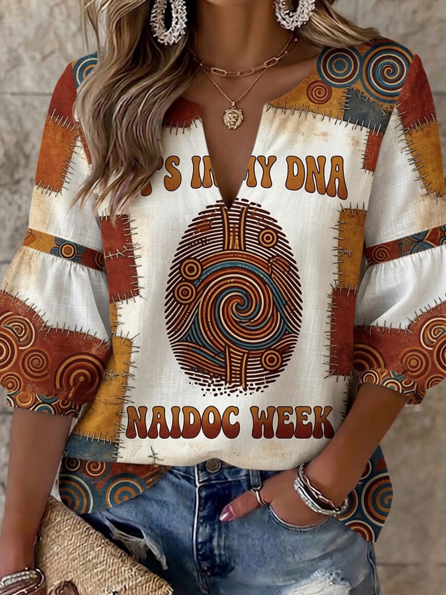 Women's Vintage Australian Art Print Casual Top