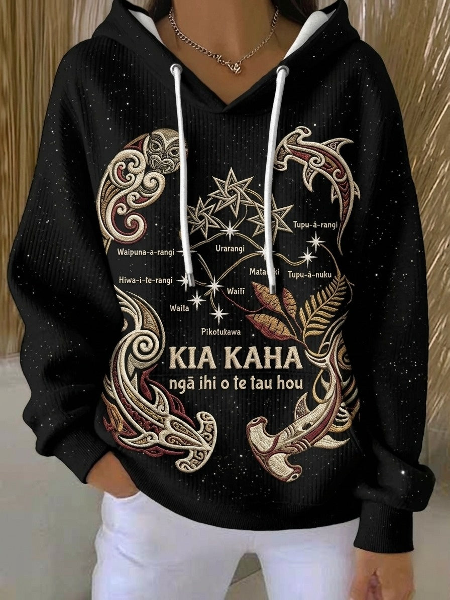 Women's Maori Art Matariki Printed Hoodie