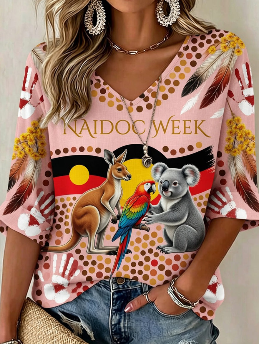 Retro Australian Art Print Casual T-shirt
