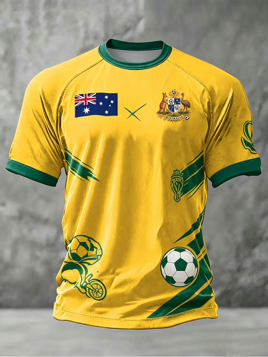 Men's Australian Football lover Print short sleeve t-shirt