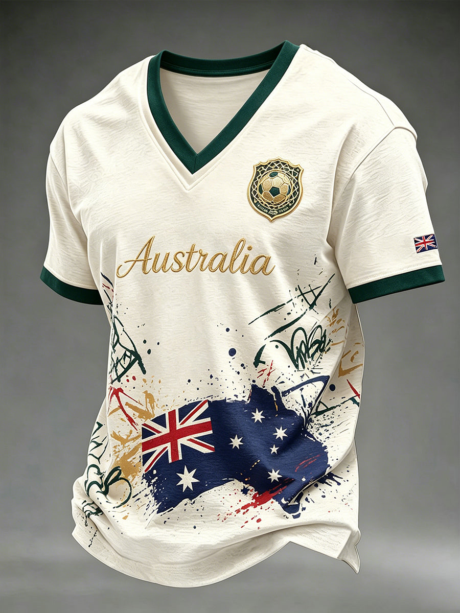 Men's Australian Football V-neck T-shirt