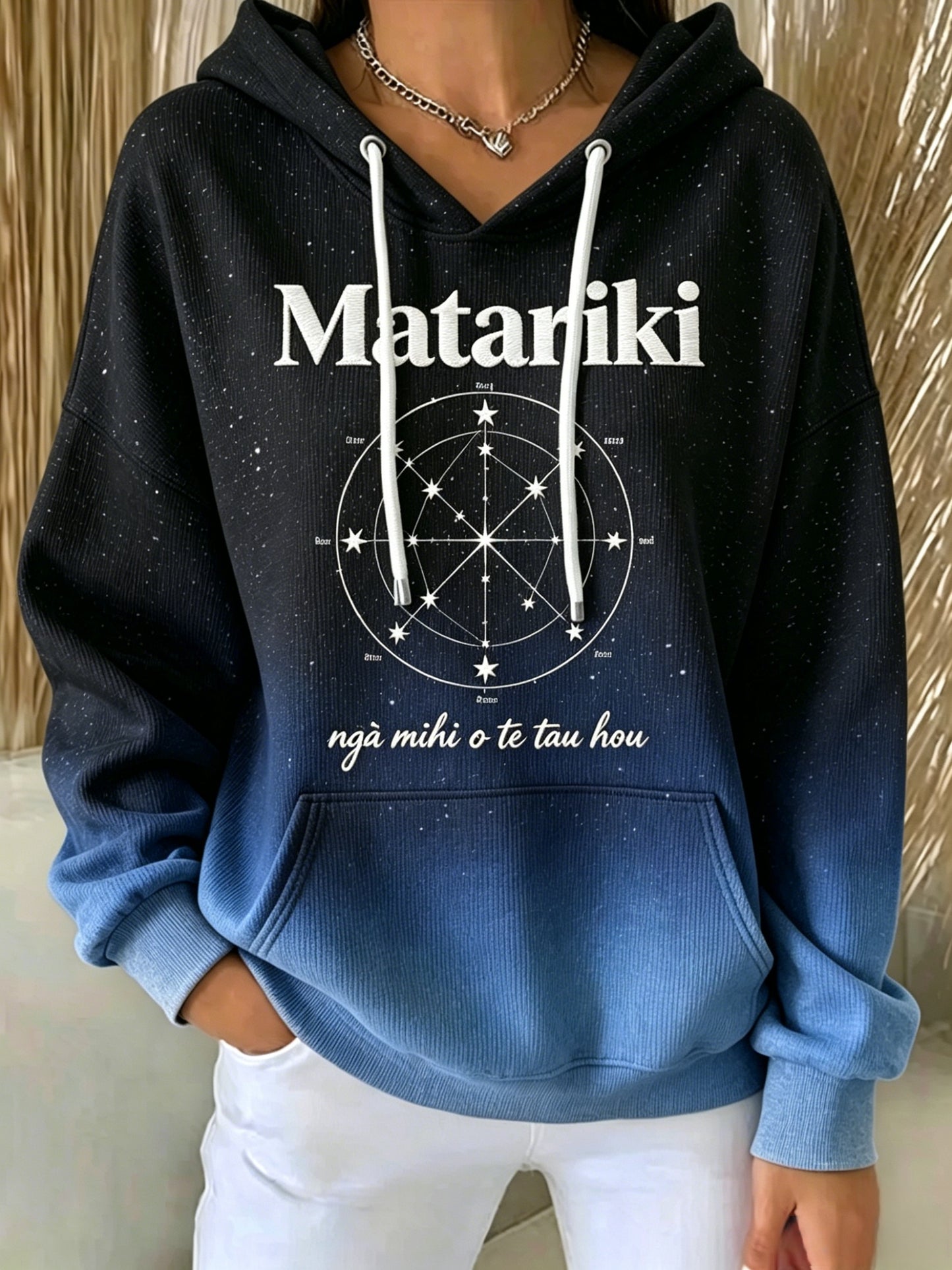 Women's Maori Art Matariki Printed Hoodie