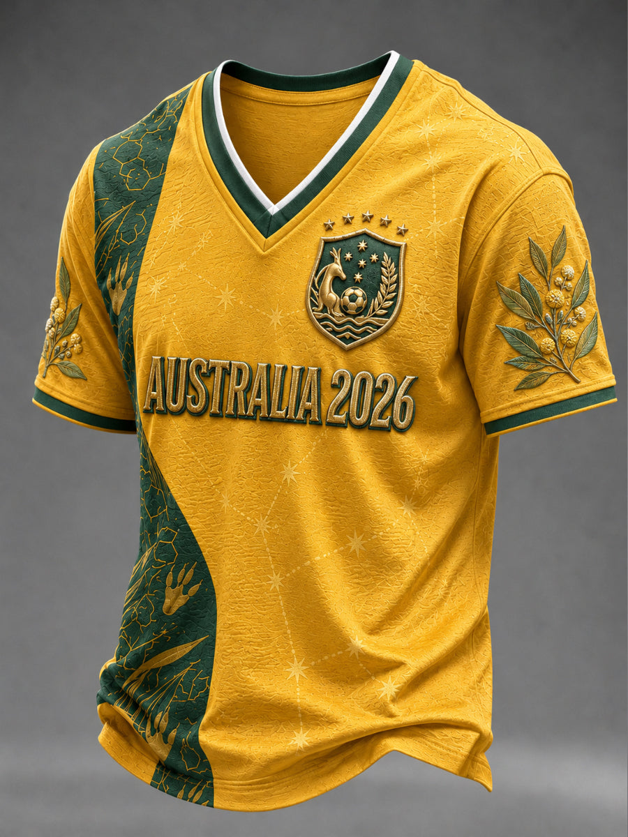 Men's Australia Football V-neck T-shirt