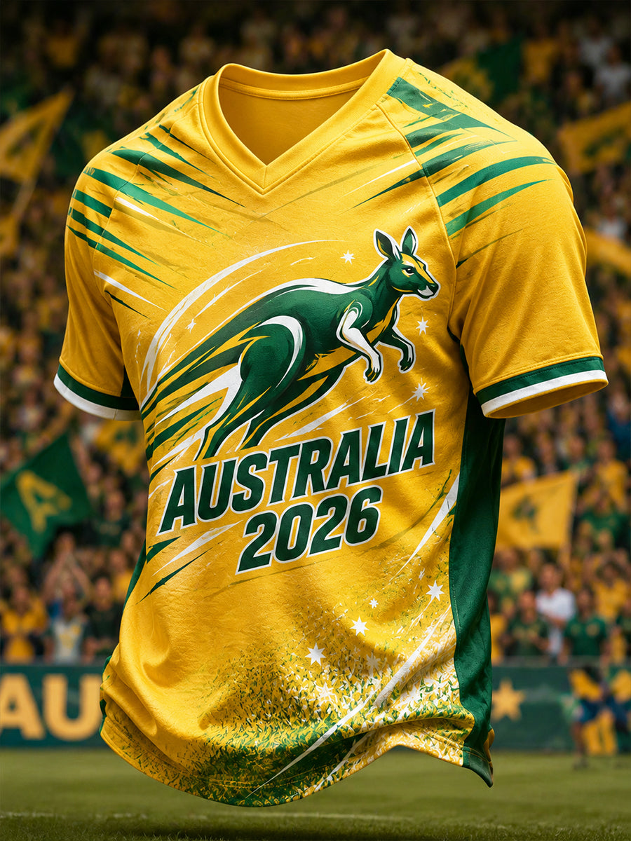 Men's Australian Football V-neck T-shirt