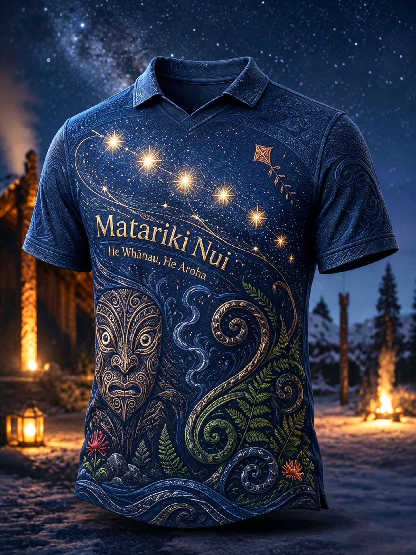 Men's New Zealand Maori Culture Maori New Year Elements Art Print V-Neck Top