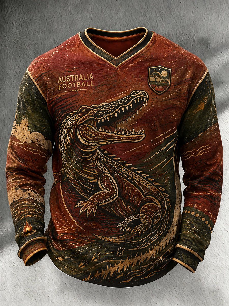 Men's Australia Football Waffle Long Sleeve T-Shirt