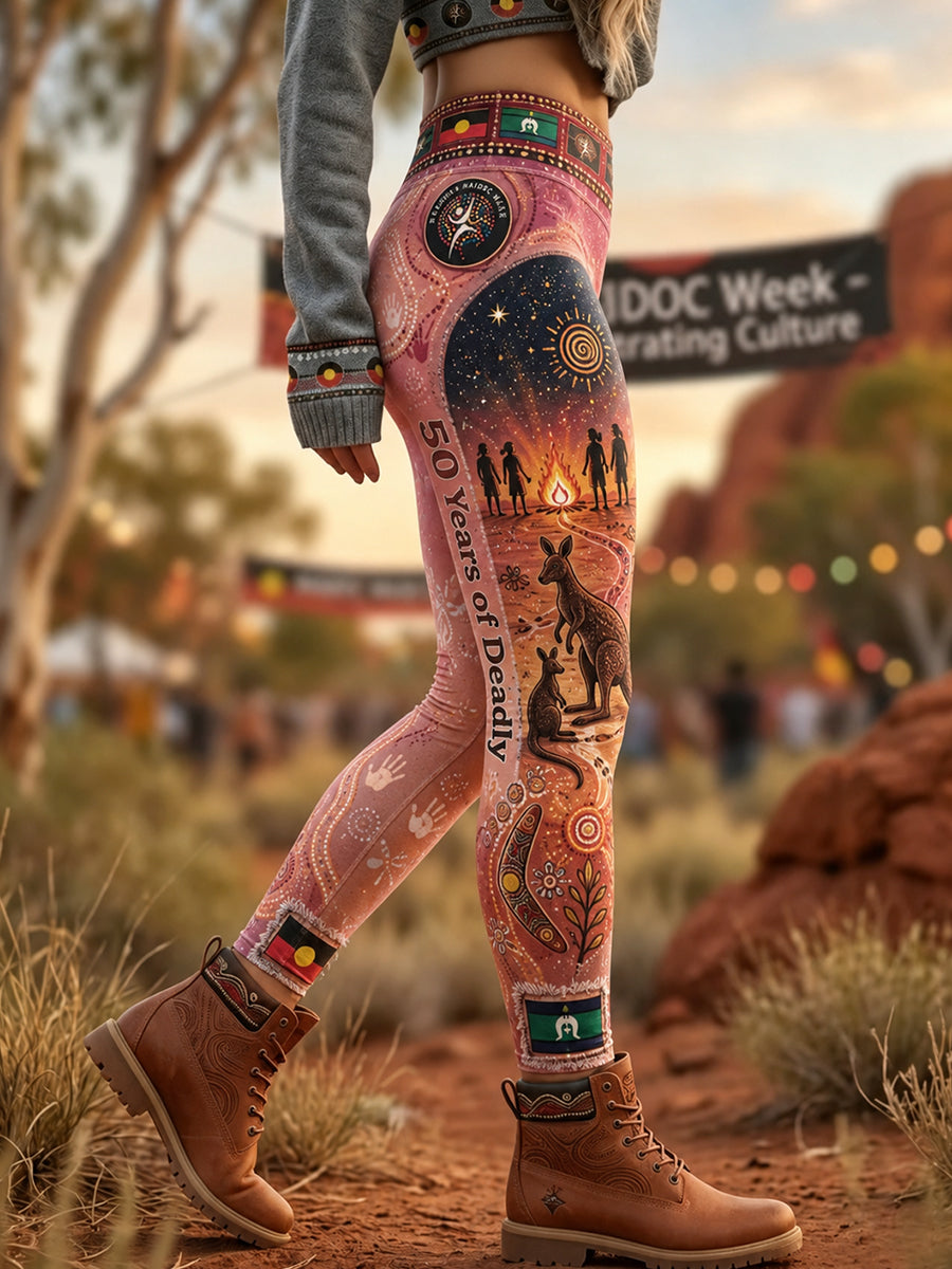 Women's Australia Naidoc Week High-Waisted Slim Fit Casual Leggings