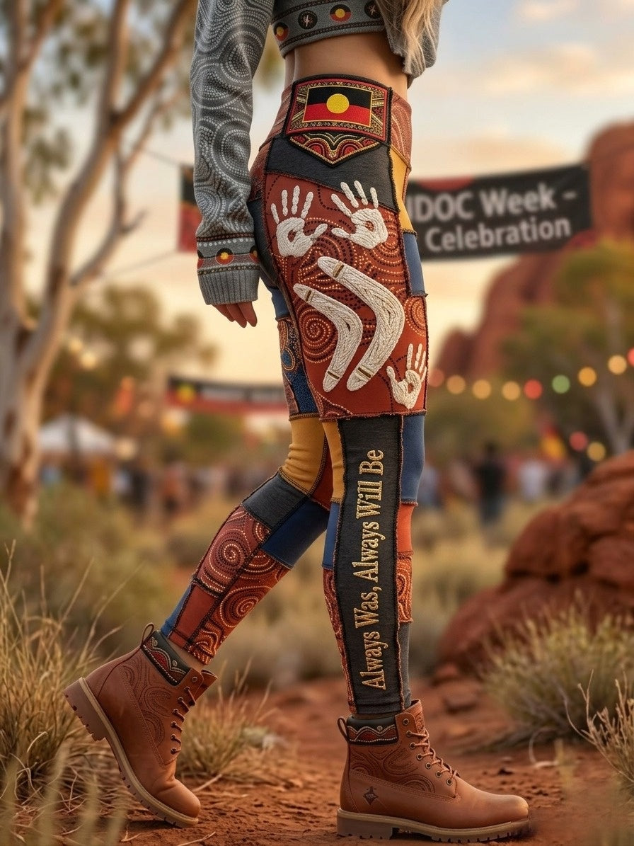 Women's Retro Australian NAIDOC Week Deadly Pride Art Sports Stretch Leggings