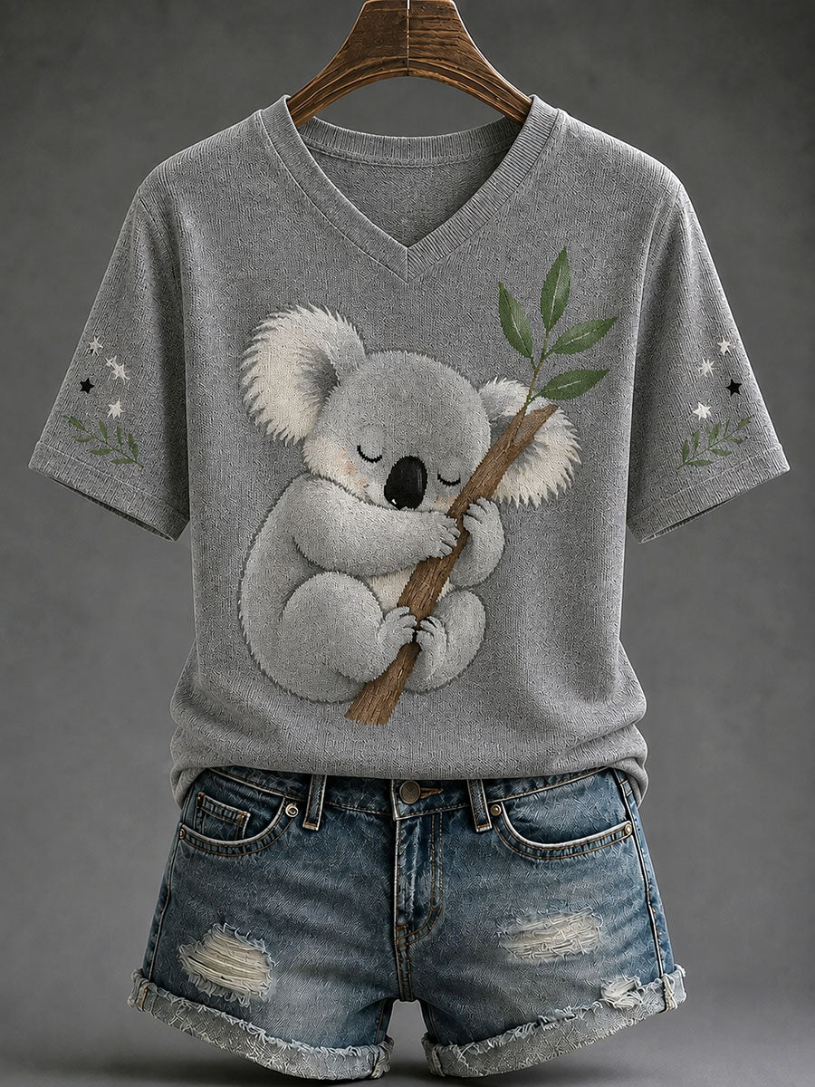Women's Koala Print Casual T-shirt