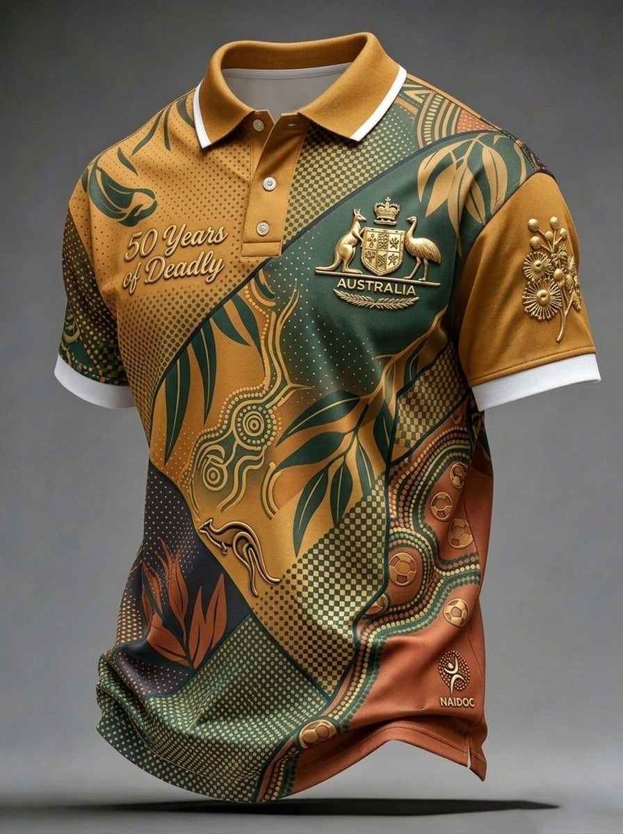 Men's Australian Football Lover Short Sleeve Polo Shirt