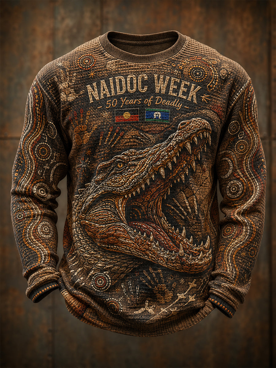 Men's Australia Naidoc Week Waffle Long Sleeve T-Shirt