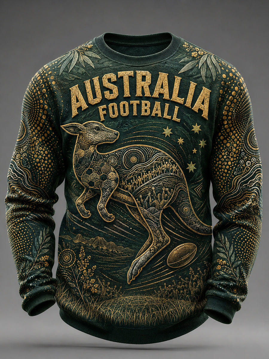 Men's Australia Football Waffle Long Sleeve T-Shirt