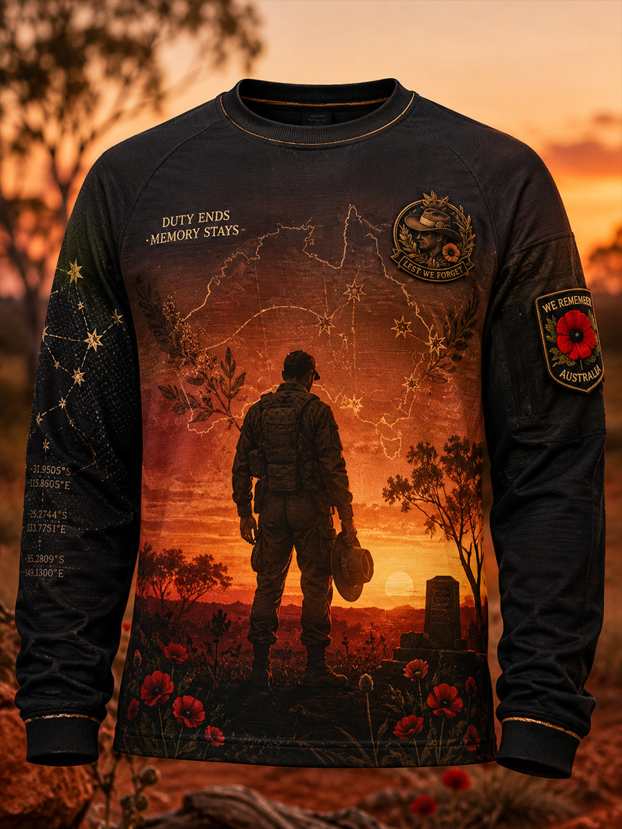 Men's Australian Veterans' Memorial Waffle Long Sleeve T-Shirt