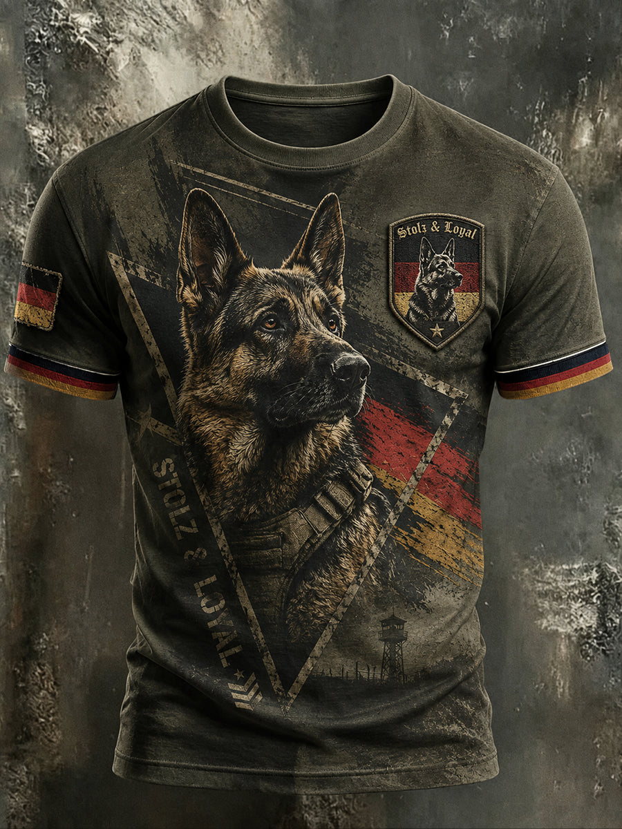 For German Shepherd Lovers Casual Printed T Shirt
