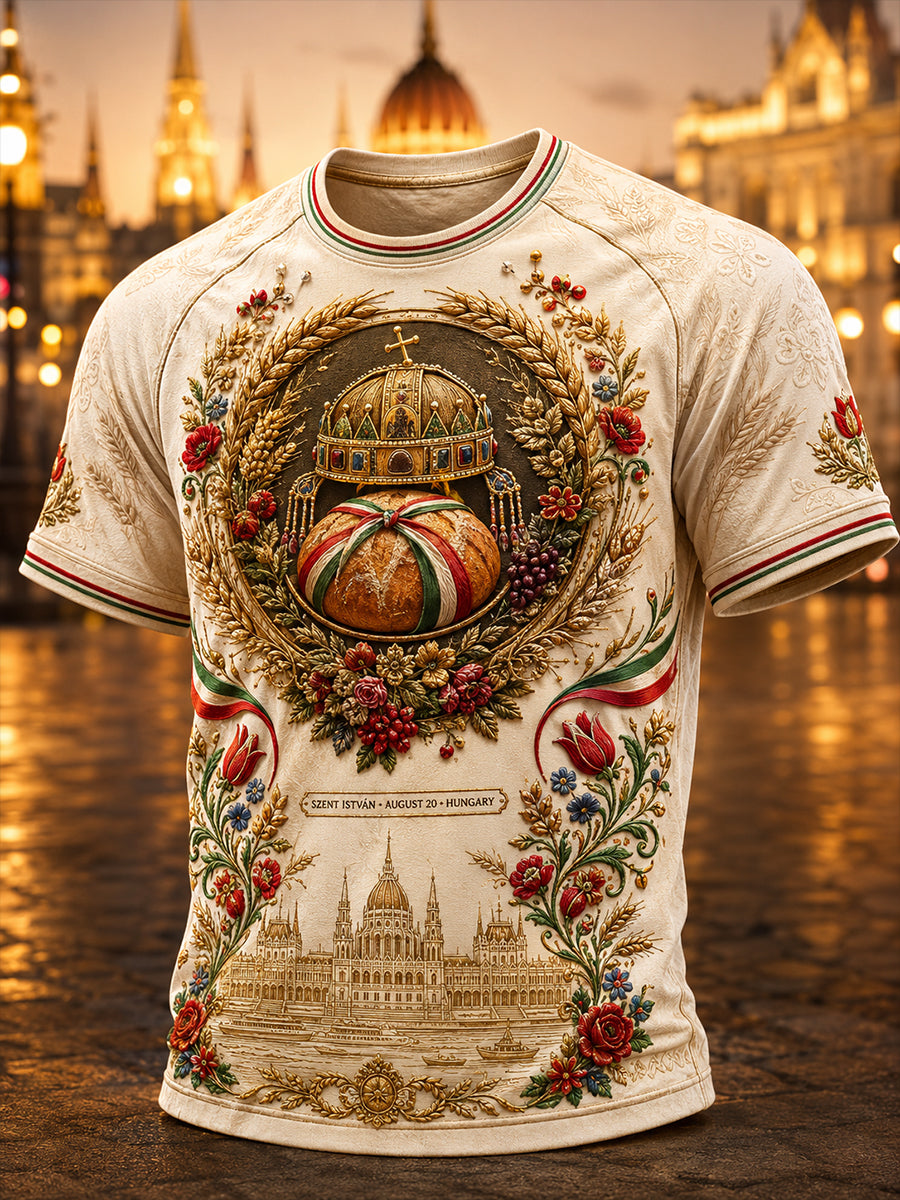 Men's Hungary St. Stephen's Day Short Sleeves T-Shirt