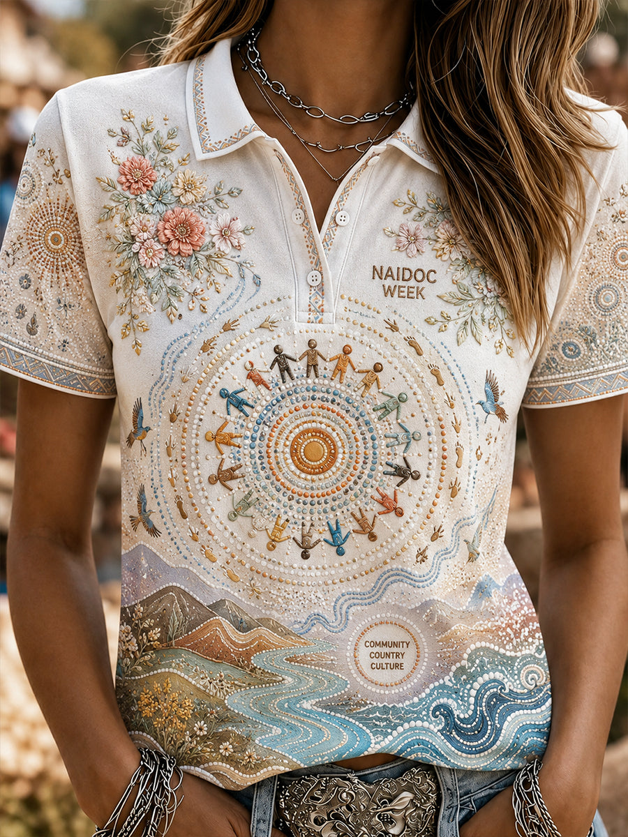 Women's Australian Naidoc Week Polo T-Shirt