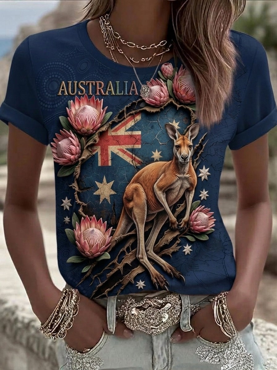 Women's Australia Pride Art Printed T-shirt