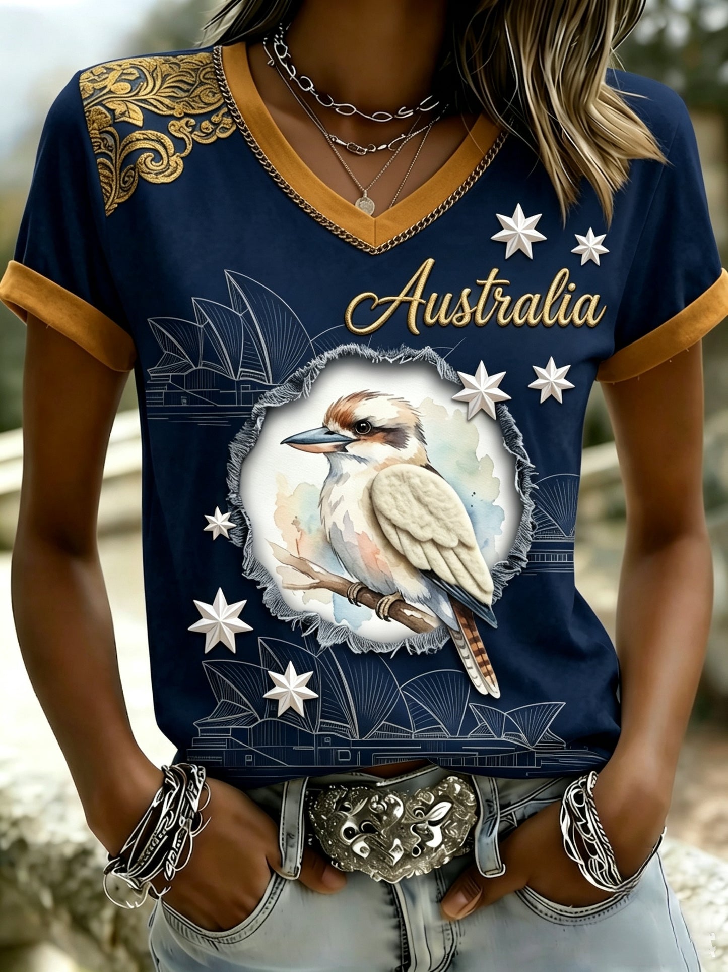 Women's Australia Pride Art Printed T-shirt