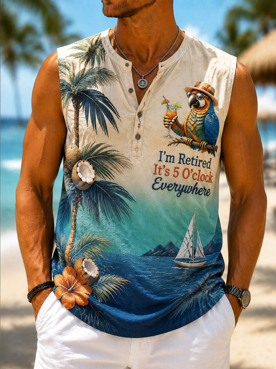 Men's Casual Vacation Ocean Tank Top
