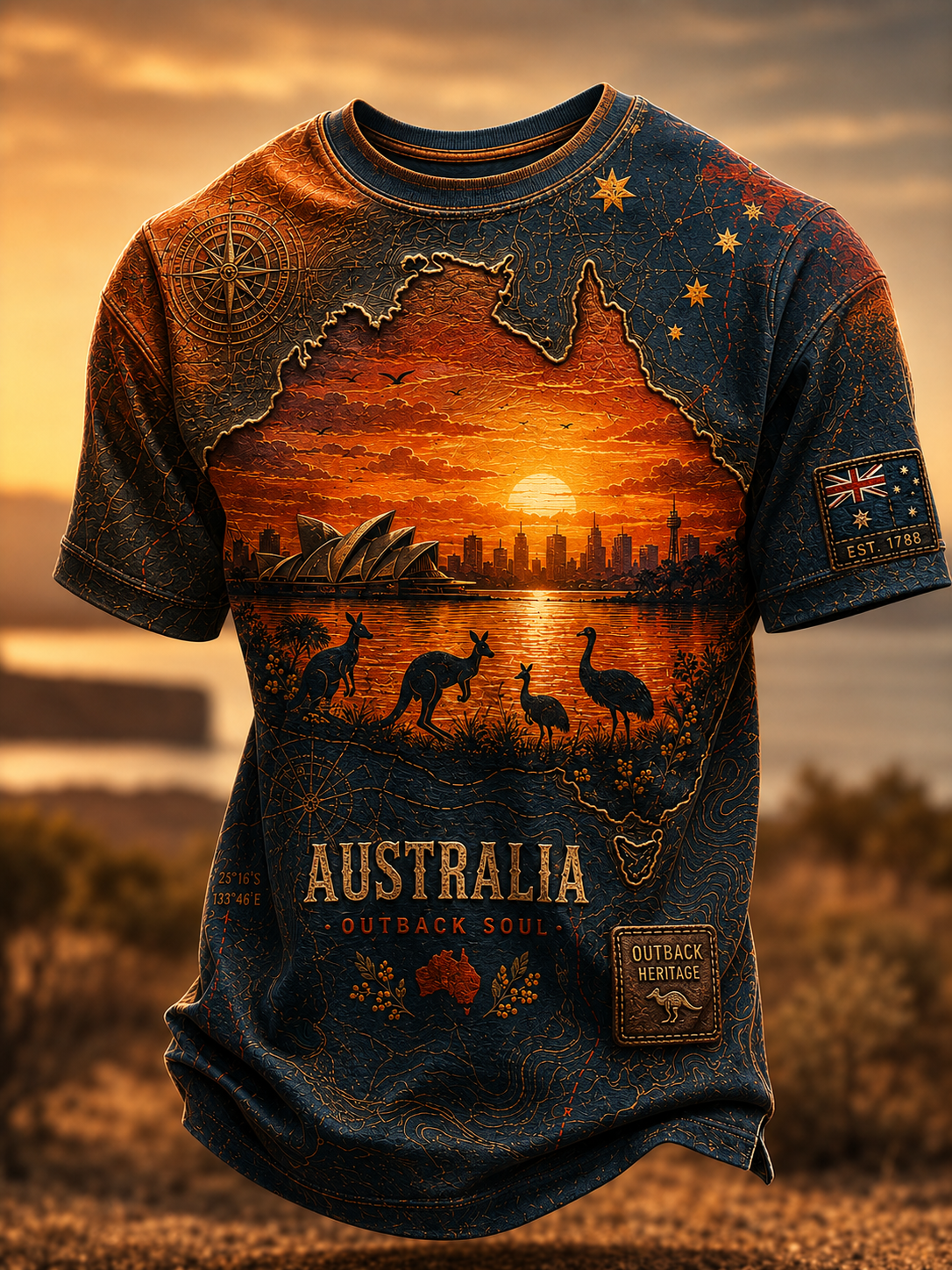 Men's Australian Animals Short Sleeves T-Shirt